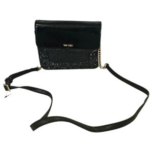 Black and Gold Nine West Women's Glitter Crossbody Bag